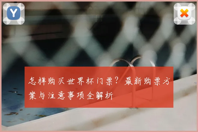 怎样购买世界杯门票？最新购票方案与注意事项全解析